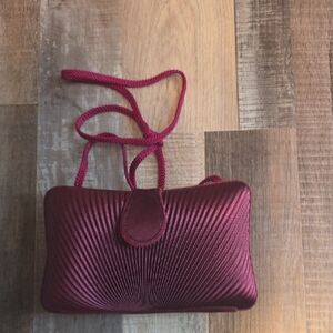 Chic Maroon Clutch with Strap